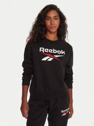 Reebok Bluza RK25169CCW Czarny Regular Fit. Czarne bluzy damskie Reebok, s, bez wzorów, z bawełny, bez ramiączek, bez kaptura. Za 199.99 zł.