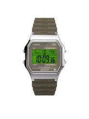 Timex Zegarek T80 TW2V41100 Khaki. Brązowe, cyfrowe zegarki męskie Timex, bez wzorów. Za 319.99 zł.