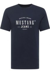 Męski T-Shirt Mustang Style Alex Dark Sapphire 1018006 4136. Niebieskie t-shirty męskie Mustang, m, bez wzorów, bez kołnierzyka, bez ramiączek. Za 79.99 zł.