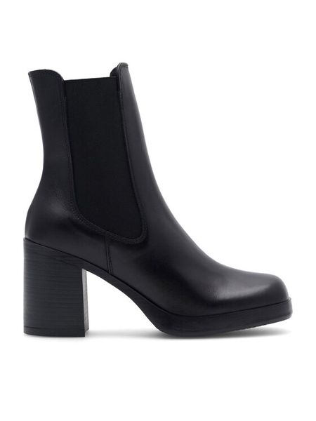 Gino Rossi Botki CELANO-22740NB Czarny. Czarne botki damskie Gino Rossi, bez wzorów, z materiału, bez obcasa, na słupku, bez zapięcia. Za 349.99 zł.
