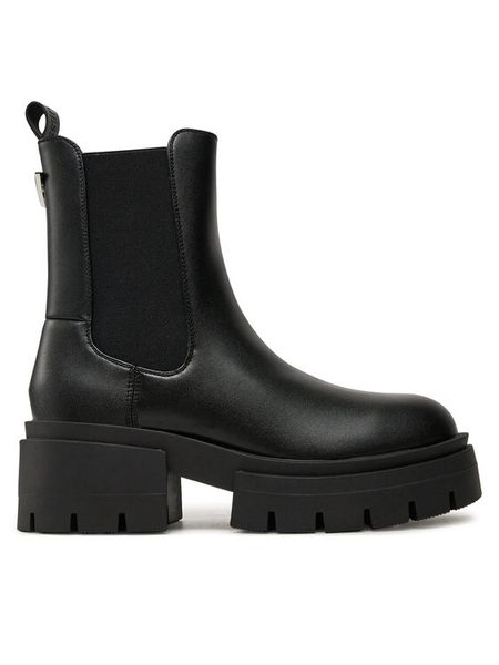 Guess Sztyblety Charlotte FLFCHT ELE10 Czarny. Czarne botki damskie Guess, z aplikacjami, ze skóry, bez obcasa, na płaskiej podeszwie, bez zapięcia. Za 519.99 zł.