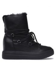 Jenny Fairy Botki WS5829-03 Czarny. Czarne botki damskie Jenny Fairy, bez wzorów, ze skóry, bez obcasa, na koturnie, bez zapięcia. Za 139.99 zł.