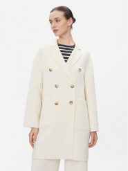 MAX&Co. Płaszcz wełniany Riccardo Biały Regular Fit. Białe płaszcze damskie MAX&Co., bez wzorów, z wełny, bez kołnierzyka, bez kaptura. Za 2,889.00 zł.