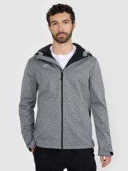 4F Kurtka softshell wiatroodporna membrana 5 000 męska - szara XS. Szare kurtki sportowe męskie 4F, m, bez wzorów, z dzianiny, z kapturem, wspinaczkowe, windstopper. Za 299.99 zł.