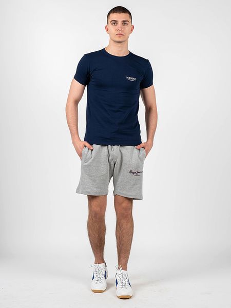 Iceberg T-shirt "C-neck" | ICE1UTS01 | Mężczyzna | Granatowy. Niebieskie t-shirty męskie Iceberg, m, bez wzorów, z bawełny, bez kołnierzyka, bez ramiączek. W wyprzedaży za 119.00 zł.