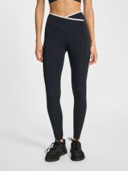 Damskie legginsy z wysokim stanem Hummel Wrap. Czarne legginsy damskie Hummel, bez wzorów, z materiału. Za 286.00 zł.