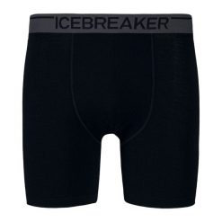 Bokserki męskie icebreaker Anatomica 001. Czarne bokserki męskie Icebreaker, bez wzorów, z wełny. Za 129.99 zł.
