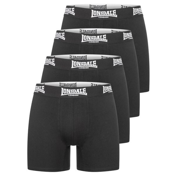 Bokserki Lonsdale West Challow (x4). Czarne bokserki męskie Lonsdale, bez wzorów. Za 175.50 zł.