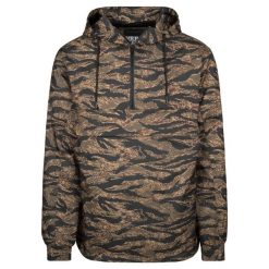 Parka Urban Classic tiger pull over. Brązowe parki męskie Urban Classics, na zimę, m, bez wzorów, bez kołnierzyka, bez kaptura. Za 275.00 zł.