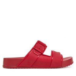 Klapki Melissa. Czerwone klapki damskie Melissa, bez wzorów, bez obcasa, bez zapięcia. Za 199.99 zł.