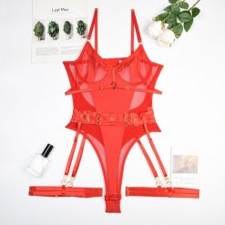 Zestaw trzyczęściowy z body na specjalne okazje Biggy. Czarne body Intica, z aplikacjami, z materiału. Za 149.00 zł.