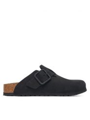 Birkenstock Klapki Boston Wire Buckle 1031575 Czarny. Czarne klapki damskie Birkenstock, bez wzorów, z nubiku, bez obcasa, bez zapięcia. Za 779.99 zł.