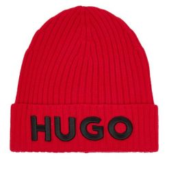 Czapka HUGO. Czerwone czapki męskie Hugo, na zimę, bez wzorów. Za 319.99 zł.