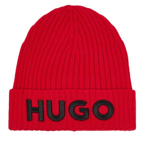 Czapka HUGO. Czerwone czapki męskie Hugo, na zimę, bez wzorów. Za 319.99 zł.