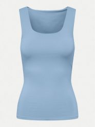 ONLY Top Lea 15278090 Błękitny Regular Fit. Niebieskie topy damskie ONLY, xs, bez wzorów, z syntetyku, bez kołnierzyka, bez ramiączek. Za 99.99 zł.