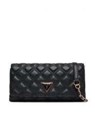Guess Torebka Giully II Mini HWQG96 73750 Czarny. Czarne torebki do ręki damskie Guess, z aplikacjami, ze skóry, bez dodatków. Za 319.99 zł.