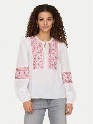 JDY Bluzka Lulu 15345478 Biały Regular Fit. Białe bluzki damskie JDY, s, bez wzorów, z bawełny, bez kołnierzyka, bez ramiączek. Za 79.99 zł.