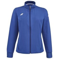 Bluza dresowa damska Babolat Play Jacket do tenisa. Niebieskie bluzy damskie BABOLAT, bez wzorów, z dresówki, bez ramiączek, bez kaptura. Za 379.99 zł.