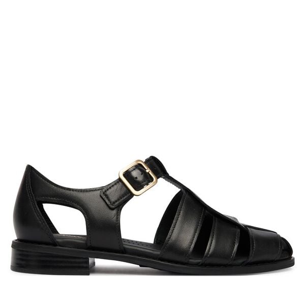 Sandały Clarks. Czarne sandały damskie Clarks, bez wzorów, bez obcasa, na płaskiej podeszwie, bez zapięcia. Za 429.99 zł.