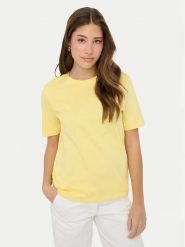 ONLY T-Shirt Freja 15367970 Żółty Regular Fit. Żółte t-shirty damskie ONLY, xl, bez wzorów, z bawełny, bez kołnierzyka, bez ramiączek. Za 69.99 zł.