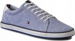 BUTY MĘSKIE TOMMY HILFIGER TRAMPKI TH SNEAKERSY. Buty sportowe męskie Tommy Hilfiger, bez wzorów, bez zapięcia. Za 229.00 zł.