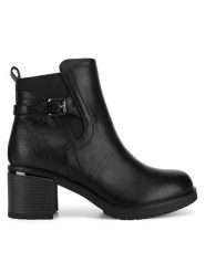 Clara Barson Botki WYL3851-2 Czarny. Czarne botki damskie Clara Barson, bez wzorów, z materiału, bez obcasa, na słupku, bez zapięcia. Za 169.99 zł.