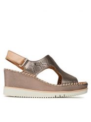 Pikolinos Sandały W3Z-1775CLC1 Szary. Szare sandały damskie Pikolinos, bez wzorów, ze skóry, bez obcasa, na koturnie, bez zapięcia. Za 349.99 zł.