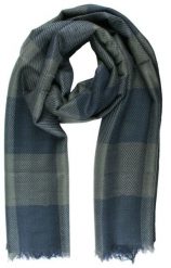 Lekki Szalik Wiosenno-Jesienny - Teer - Niebiesko-Szara Krata. Szare szaliki męskie Teer, bez wzorów, z materiału. Za 45.00 zł.