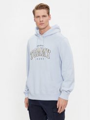 Tommy Jeans Bluza Varsity DM0DM18401 Błękitny Regular Fit. Niebieskie bluzy męskie Tommy Jeans, m, bez wzorów, z bawełny, bez ramiączek, bez kaptura. Za 359.99 zł.