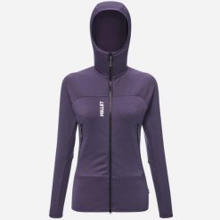 Bluza turystyczna damska Millet Fusion Grid Hoodie active fit Polartec PowerGrid. Czarne bluzy damskie Millet, s, bez wzorów, z elastanu, biznesowe, bez ramiączek, z kapturem. Za 578.51 zł.
