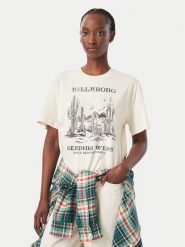 Billabong T-Shirt EBJZT00646 Kremowy Regular Fit. Białe t-shirty damskie Billabong, m, bez wzorów, z bawełny, bez kołnierzyka, bez ramiączek. Za 99.99 zł.