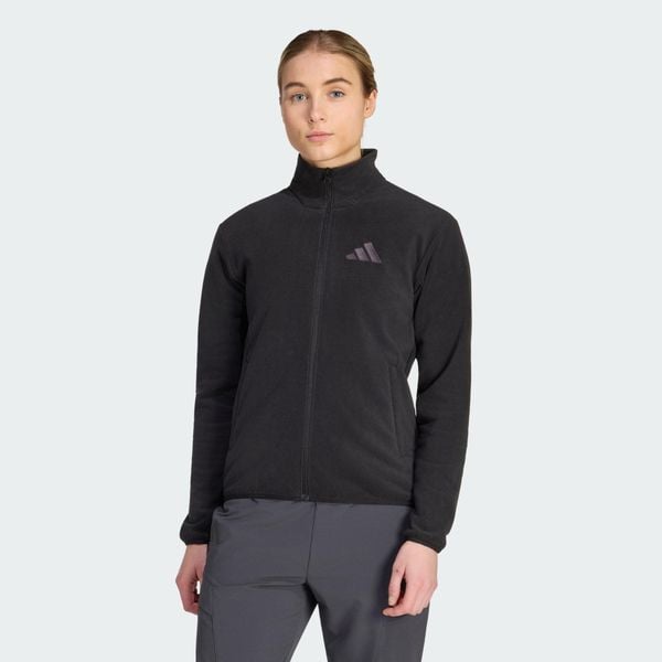 Kurtka Terrex Multi Essentials Full Zip Fleece. Czarne kurtki sportowe damskie Adidas, l, bez wzorów, z materiału, bez ramiączek, bez kaptura, trekkingowe. Za 219.00 zł.