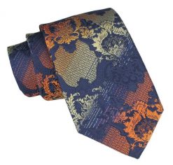 Klasyczny Krawat Męski - ALTIES - Duży Wzór, Jesienne Kolory. Krawaty i muchy Alties, bez wzorów, z tkaniny, eleganckie. Za 49.00 zł.