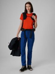 4F Spodnie trekkingowe softshell membrana 8000 damskie - granatowe S. Niebieskie spodnie sportowe damskie 4F, na lato, bez wzorów, z materiału, wizytowe, trekkingowe. Za 399.99 zł.