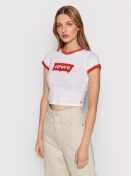 Levi's® T-Shirt Graphic Ringer A3523-0004 Biały Regular Fit. Białe t-shirty damskie s, bez wzorów, z bawełny, bez kołnierzyka, bez ramiączek. Za 159.99 zł.
