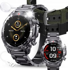 SMARTWATCH MĘSKI ZEGAREK CZARNY ROZMOWY ZDROWIE SPORT AMOLED 500mAh MENU PL. Czarne zegarki męskie JG Smart, bez wzorów. Za 229.99 zł.