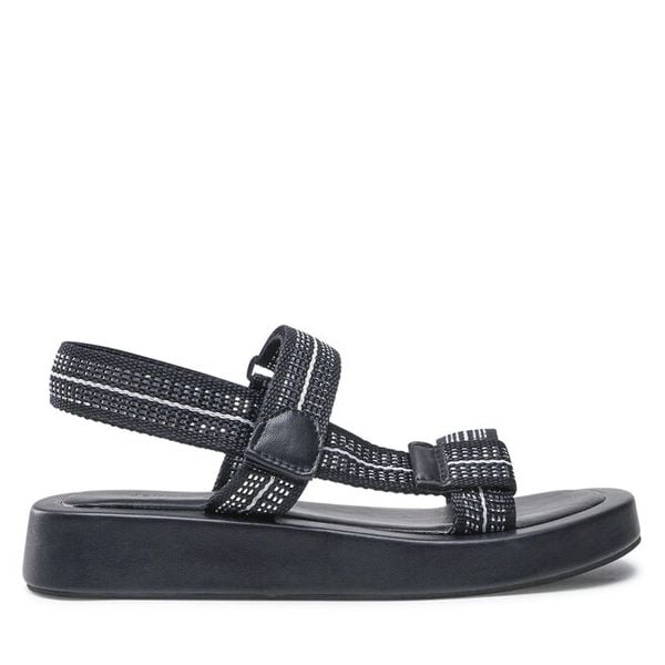 Sandały Jenny Fairy. Czarne sandały damskie Jenny Fairy, bez wzorów, bez obcasa, na płaskiej podeszwie, bez zapięcia. Za 129.99 zł.