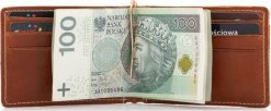 Belveder Portfel Męski Slim z Klipsem Skóra Brąz BW58. Portfele męskie Belveder, bez wzorów, ze skóry. Za 119.90 zł.