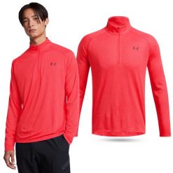 Koszulka męska treningowa Under Armour Tech z długim rękawem. Czerwone bluzy męskie Under Armour, m, bez wzorów, sportowe, bez ramiączek, bez kaptura. Za 219.99 zł.