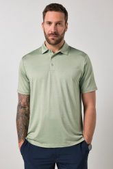 Męska Koszulka polo FLEXNAMIC® golf pika nadruk na całej powierzchni rękaw 1/2. Zielone swetry męskie JAY-PI, m, bez wzorów, z elastanu, bez kołnierzyka, bez ramiączek. Za 199.99 zł.