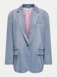 ONLY Marynarka Cory 15338592 Niebieski Loose Fit. Niebieskie marynarki i żakiety damskie ONLY, bez wzorów, z bawełny, bez kołnierzyka, bez ramiączek. Za 259.99 zł.