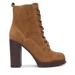 Botki Aldo. Brązowe botki damskie Aldo, bez wzorów, bez obcasa, na słupku, bez zapięcia. Za 559.99 zł.
