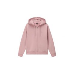 Bluza damska z kapturem Napapijri Aurora. Niebieskie bluzy damskie Napapijri, s, bez wzorów, z materiału, eleganckie, bez ramiączek, z kapturem. Za 415.60 zł.