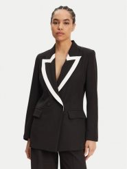 Maryley Marynarka 25EB189/43NB Czarny Regular Fit. Czarne marynarki i żakiety damskie Maryley, bez wzorów, z syntetyku, bez kołnierzyka, bez ramiączek. Za 389.99 zł.