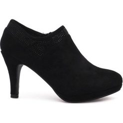 Czarne botki na szpilce Marie. Czarne botki damskie ButyModne, bez wzorów, eleganckie, bez obcasa, na szpilce, bez zapięcia. Za 77.99 zł.