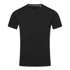 Koszulka Z Elastycznym Dekoltem Unisex Dla Dorosłych. Czarne bluzki damskie Stedman, bez wzorów, sportowe, bez kołnierzyka, bez ramiączek. Za 86.99 zł.