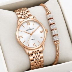 Zegarek Jordan Kerr Zestaw damski zegarek Jordan Kerr BRUNA rose gold + bransoletka. Czerwone zegarki damskie Jordan Kerr. Za 269.80 zł.
