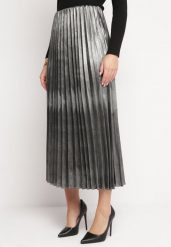 Srebrna Plisowana Spódnica Midi z Metalicznym Połyskiem Relita. Szare spódnice damskie Born2be, m, bez wzorów, z tkaniny, maxi, plisowane. Za 129.99 zł.