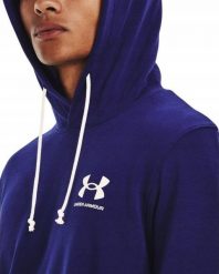 Under Armour Bluza męska Under Armour UA Rival Terry LC HD niebieska 1370401 468 XL. Niebieskie bluzy męskie Under Armour, m, bez wzorów, bez ramiączek, bez kaptura. Za 195.78 zł.