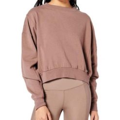 Bluza sportowa damska Superdry Flex Batwing Crew. Brązowe bluzy damskie Superdry, xs, bez wzorów, z bawełny, casualowe, bez ramiączek, bez kaptura. W wyprzedaży za 107.00 zł.